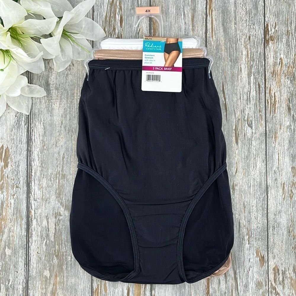 Women's Comfort Stretch Brief Underwear Panties 3-Pack Size 4X